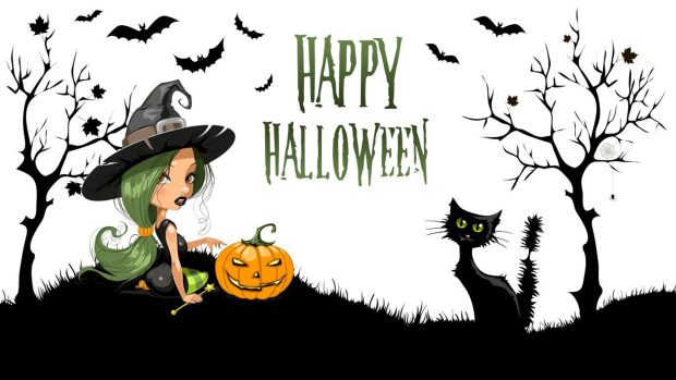 Witch Halloween Desktop Background.