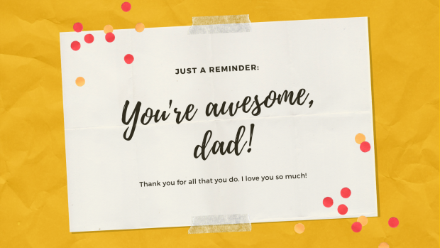 Yellow Paper Father Day Appreciation Quotes.