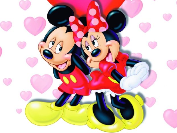 1024x768 Mickey Mouse Valentine Wallpaper.