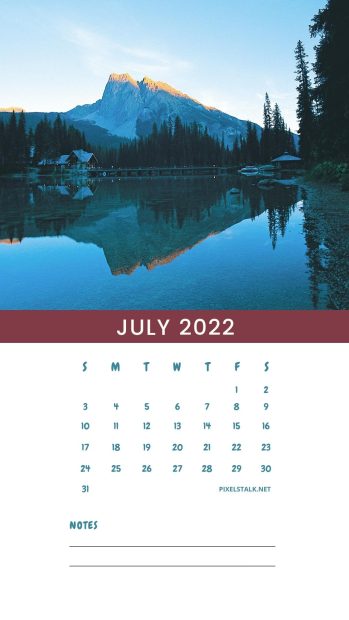 1080x1920 July 2022 Calendar iPhone Wallpaper HD.