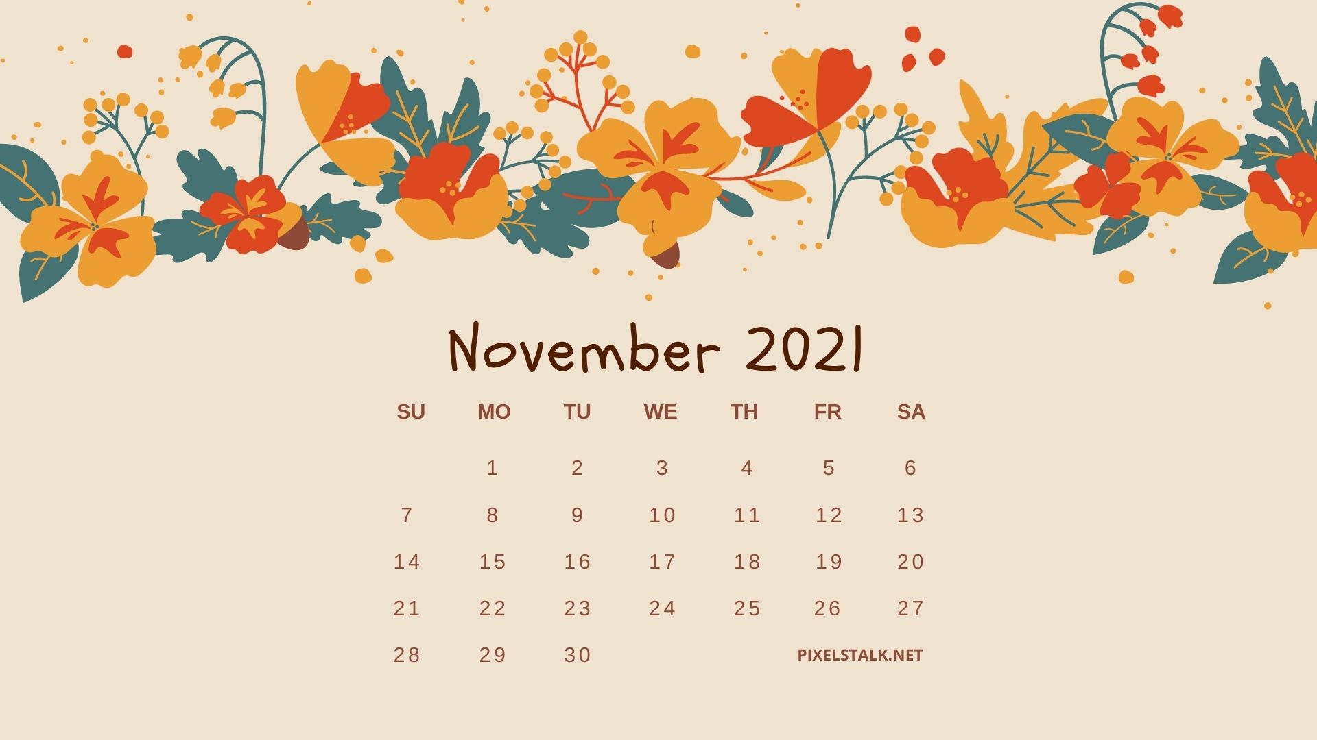 november calendar wallpaper