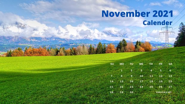 2021 November Calendar Desktop Background.