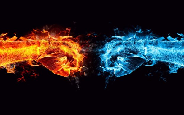 3D HD Wallpaper Fire Ice.