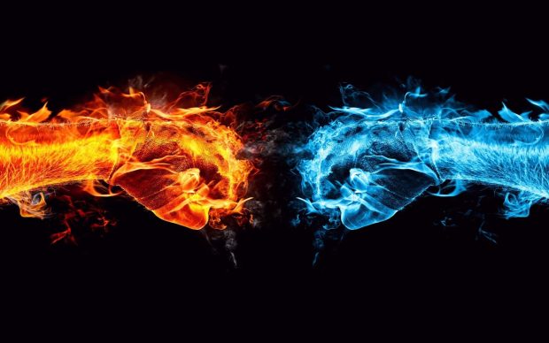 3D HD Wallpaper Fire Ice.