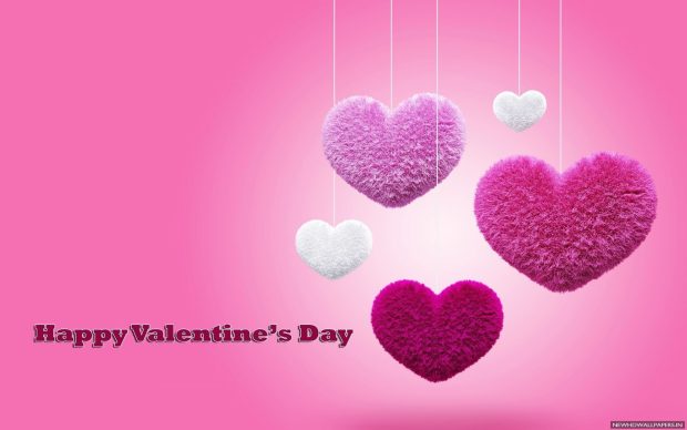 3D Love Pink Hearts Valentines Background for Desktop.