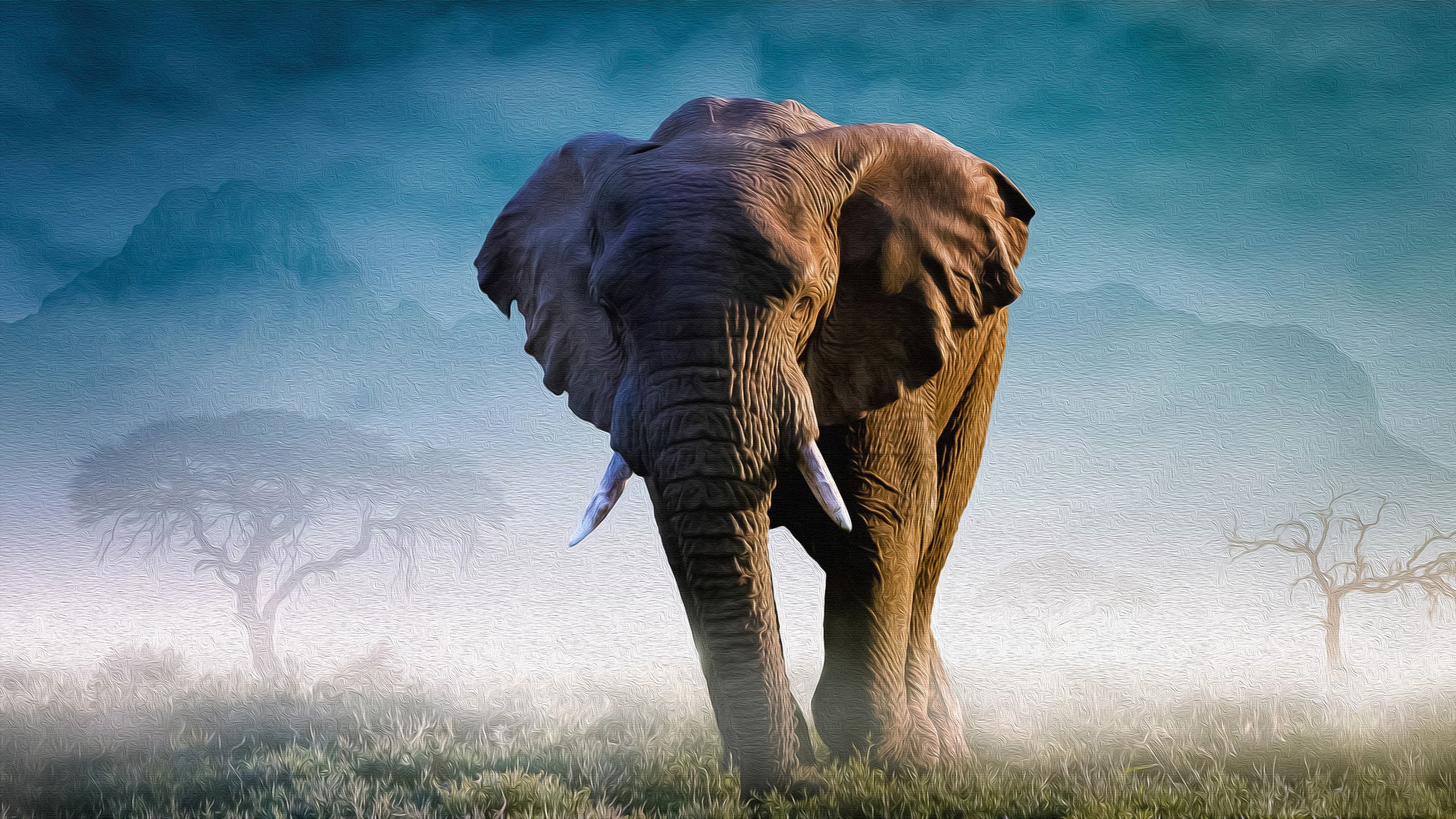 Wallpaper 4k elephant lightning photoshop fantasy 4k Wallpaper