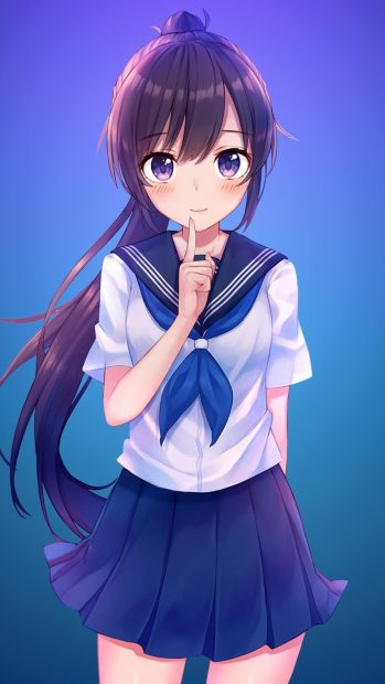 Aesthetic Anime Background HD School Girl.