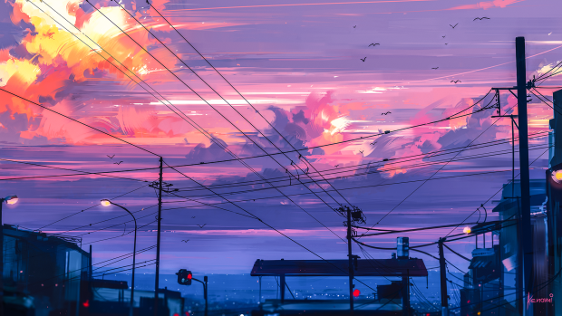 Aesthetic Anime Backgrounds HD Sky Color.