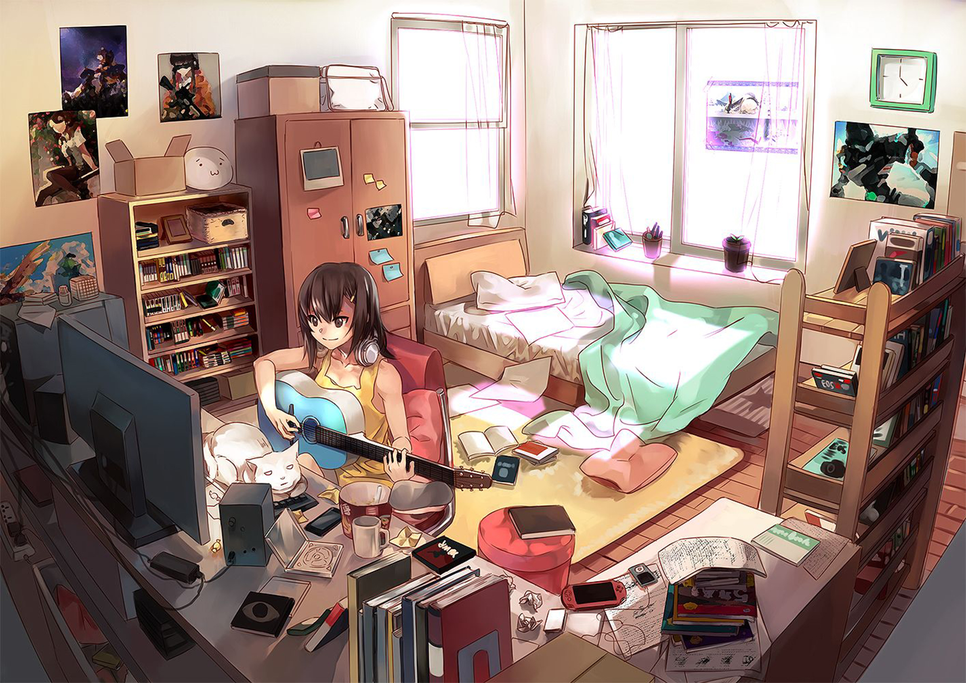 Aesthetic Anime Bedroom Background 