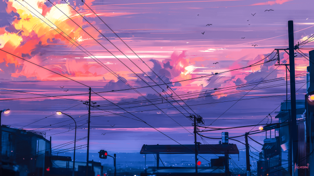 Aesthetic Anime Wallpaper City HD 1080p.