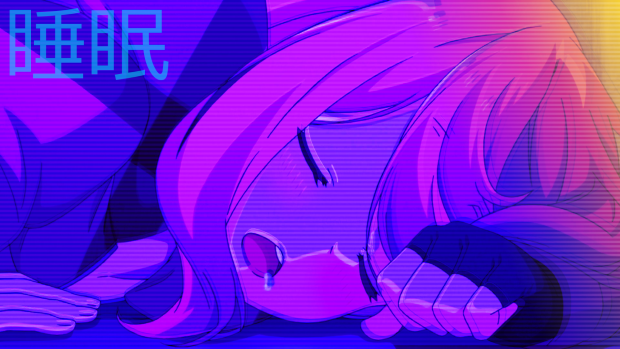 Aesthetic Anime Wallpaper HD Girl Sleep.
