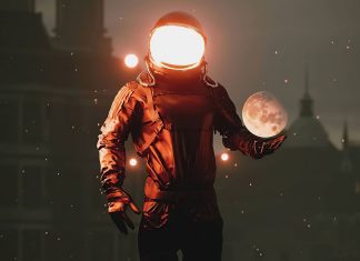 Aesthetic Background Laptop Astronaut.