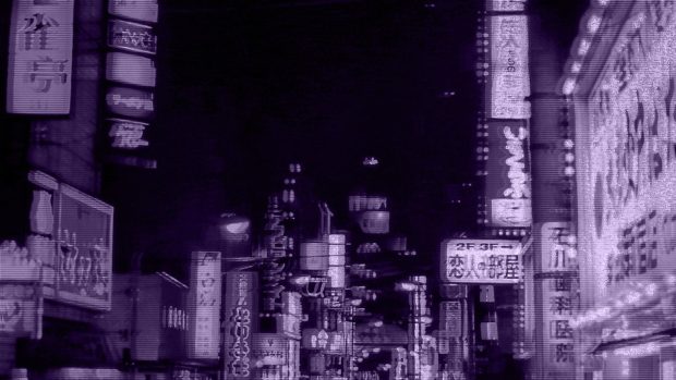 Aesthetic Background Laptop City Night.