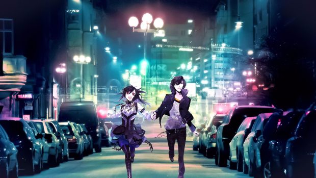 Aesthetic Backgrounds Anime Backgrounds Couple Running.