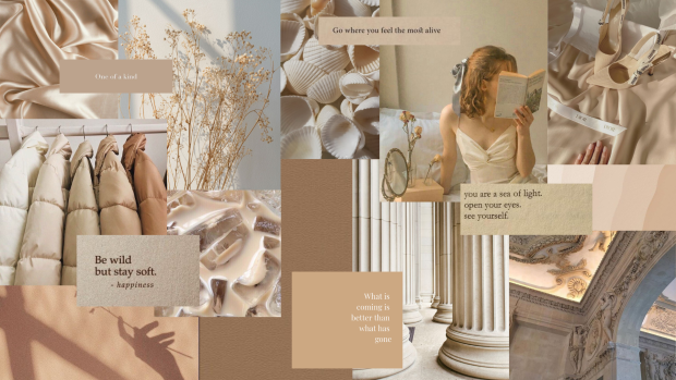 Aesthetic Beige Backgrounds Collage.