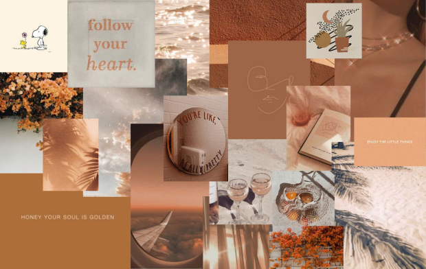 Aesthetic Beige Wallpaper Collage.