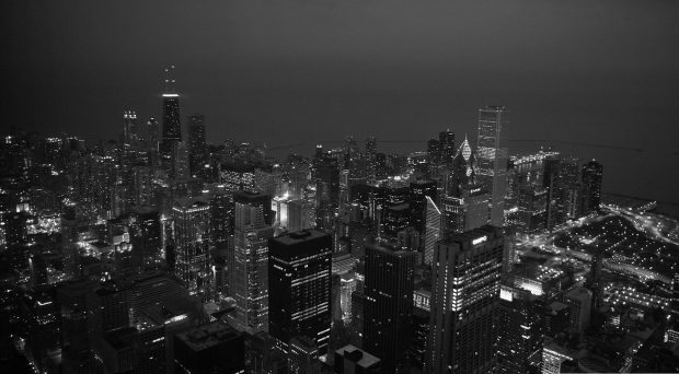 Aesthetic Black And White Wallpaper City Night.
