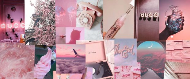 Aesthetic Collage Wallpaper 1080p Girly Pink.