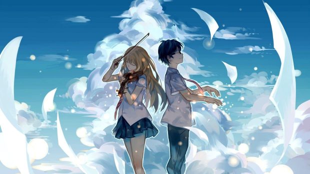 Aesthetic Cute Anime Couple Wallpaper HD.