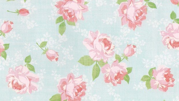 Aesthetic Cute Floral Background.