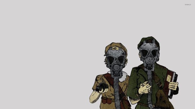 Aesthetic Gas Mask Wallpaper HD.