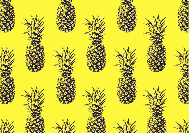 Aesthetic HD Wallpaper Computer Pineapple.