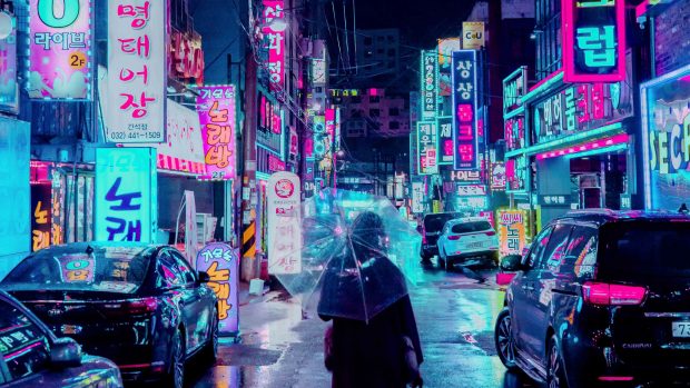 Aesthetic Japanese Wallpaper Neon City.
