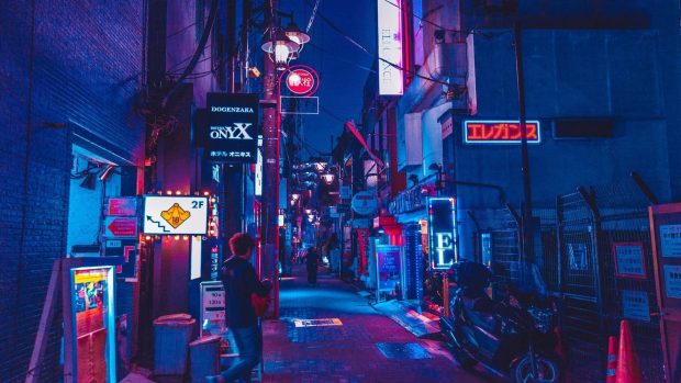 Aesthetic Japanese Wallpaper Neon Night.