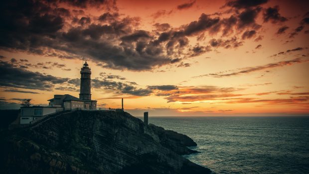 Aesthetic Lighthouse Wallpaper HD.