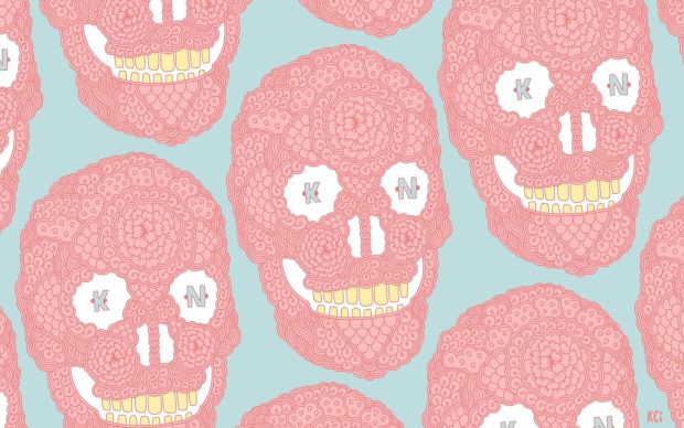 Aesthetic Mac Wallpaper Pink Skull.
