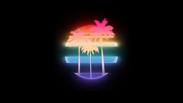 Aesthetic Neon Wallpaper Miami Vibe.