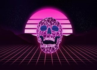 Aesthetic Neon Wallpaper Skull.