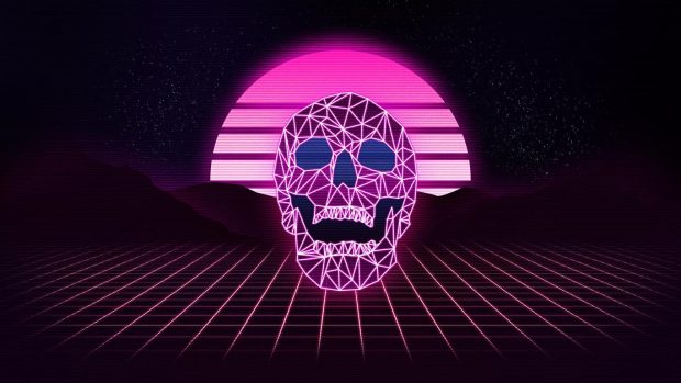 Aesthetic Neon Wallpaper Skull.