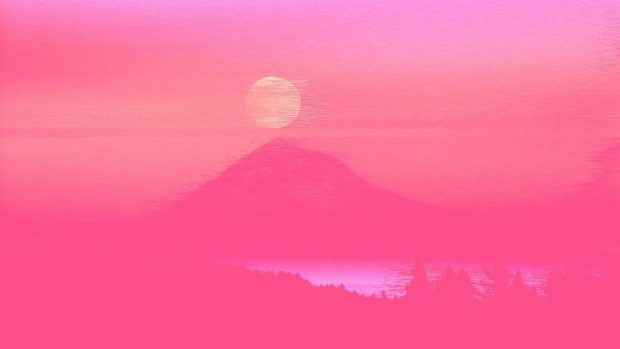 Aesthetic Pink Wallpaper Moutain.