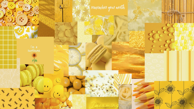 Aesthetic Wallpaper Yellow Wallpaper Collage Yellow Vibe.