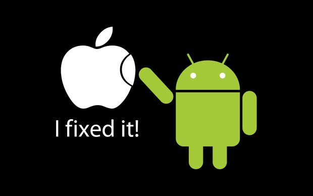 Android Apple Funny Background.