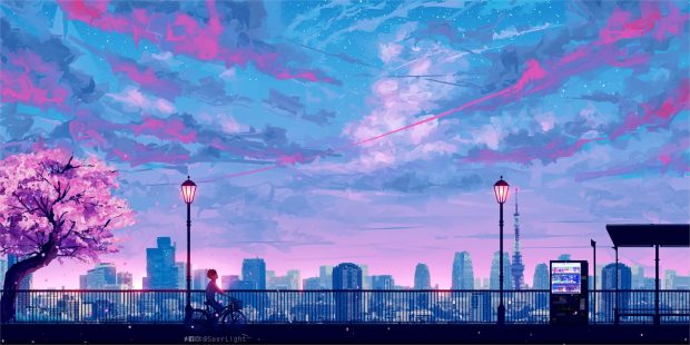 Anime Aesthetic Desktop Wallpaper HD.