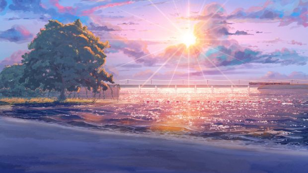 Anime Beach Desktop Wallpaper.
