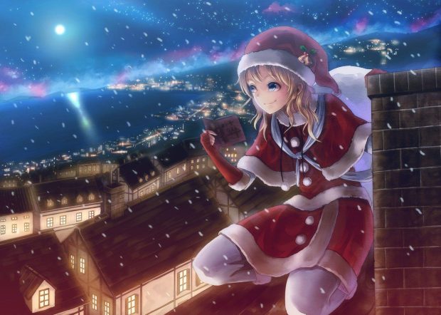 Anime Christmas Wallpaper HD Free download.