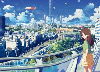 Anime City HD Wallpaper Free download.