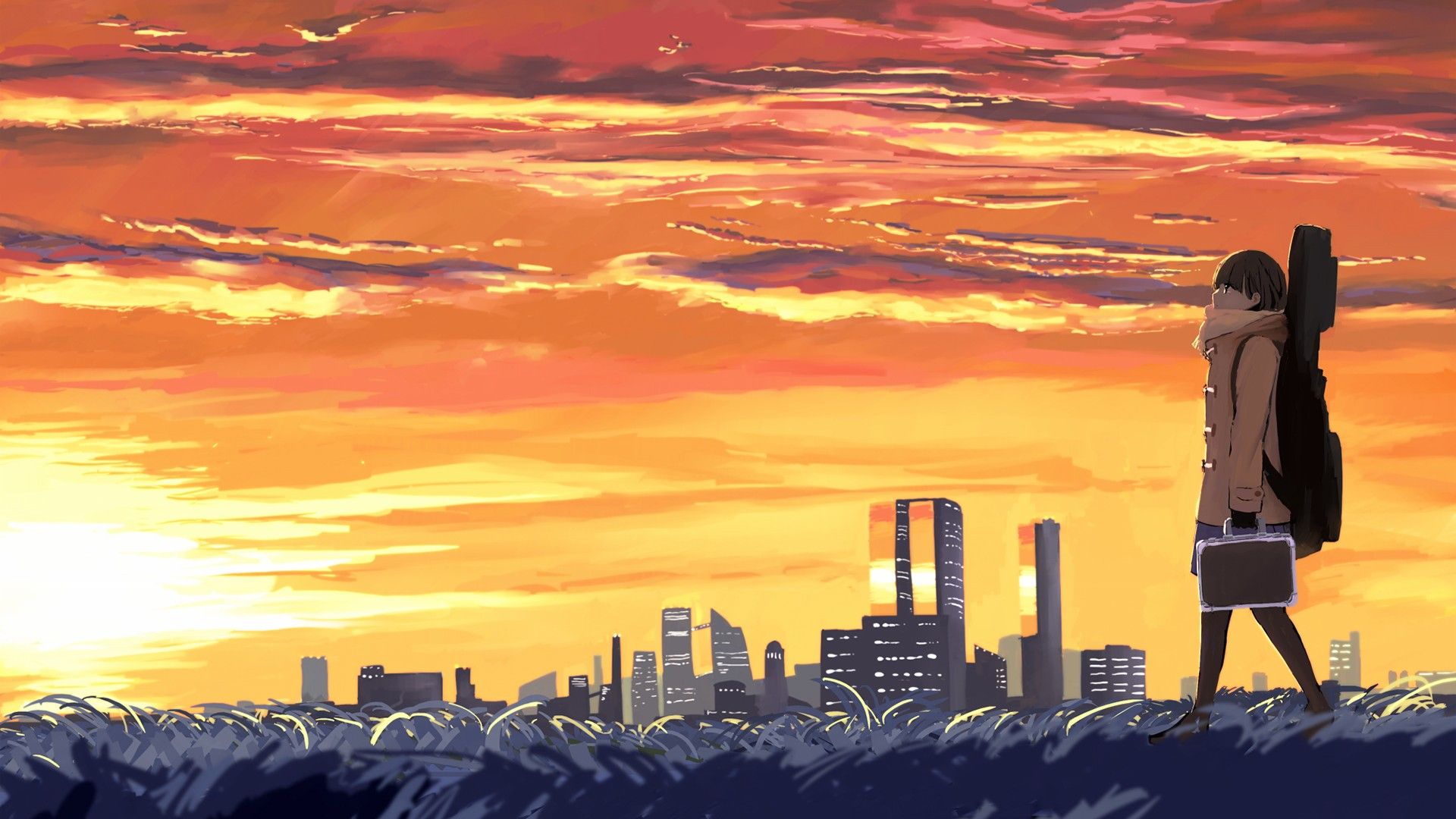 HD wallpaper building anime city  Wallpaper Flare