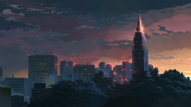 Anime City Wide Screen Wallpaper HD.