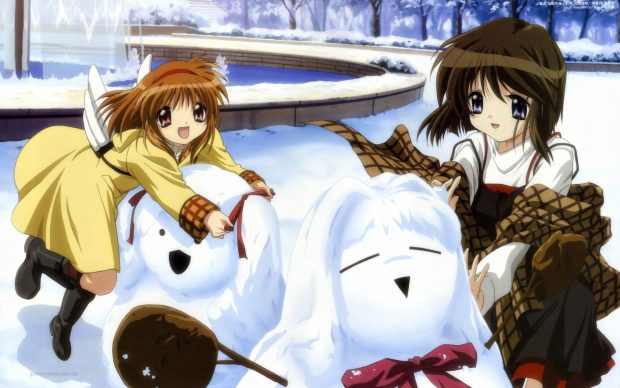 Anime Cute Snow Wallpaper HD.