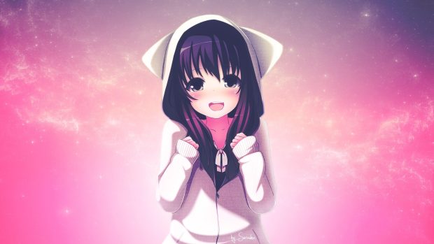 Anime Cute Wide Screen Background HD.