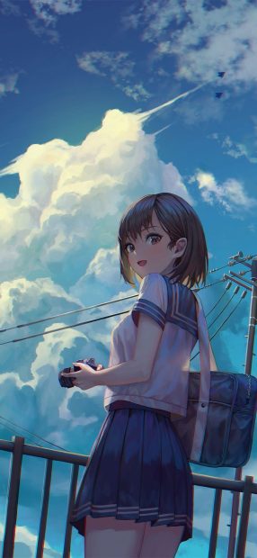 Anime Girl Free Cute Background.