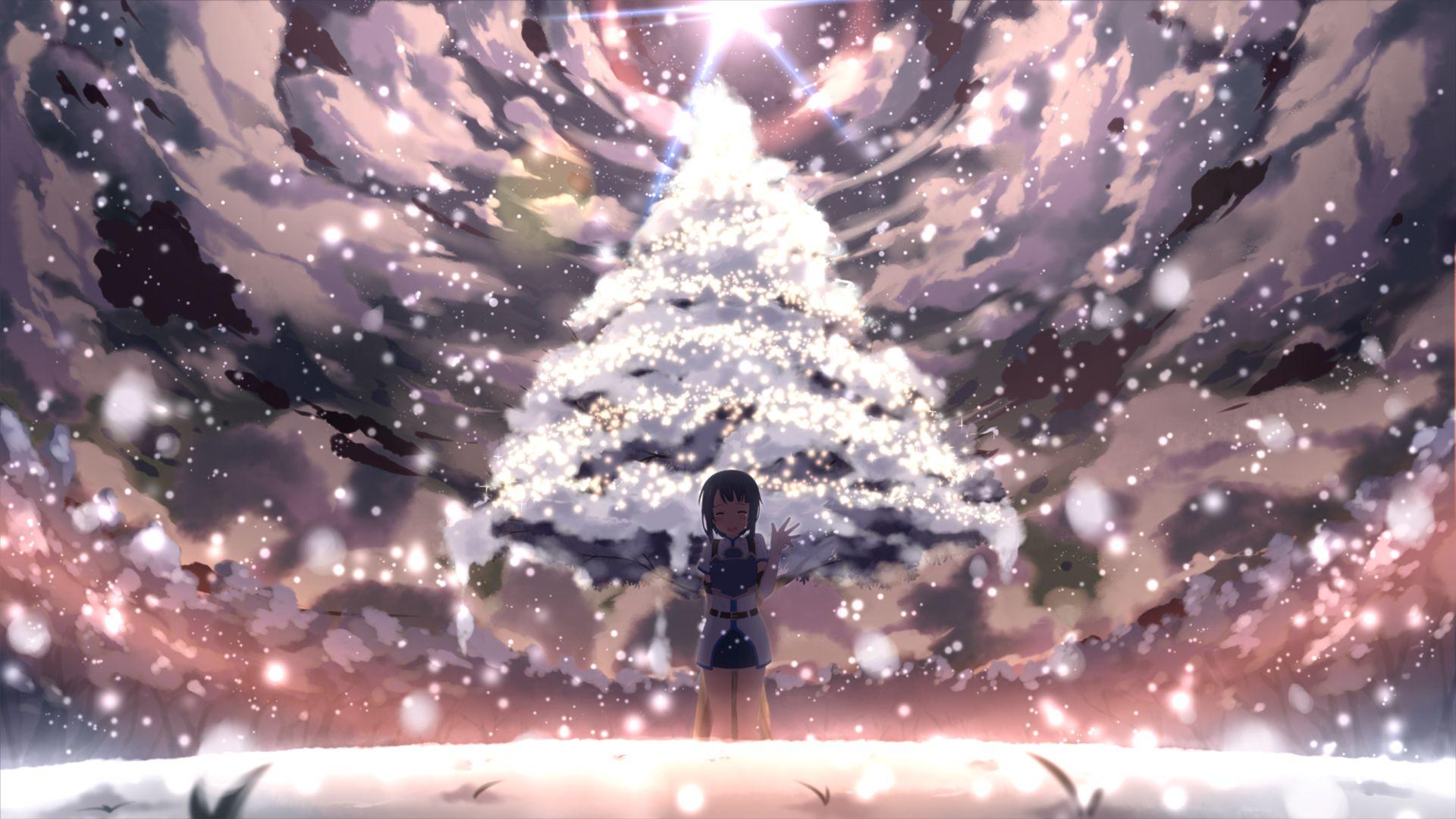 Pretty anime christmas girl cute christmas holiday anime new year  winter HD wallpaper  Peakpx