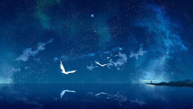 Anime Night Sky Wallpaper HD.