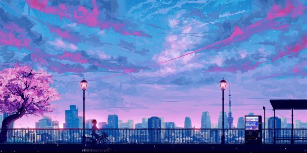 Anime Pink Aesthetic Wallpaper HD.