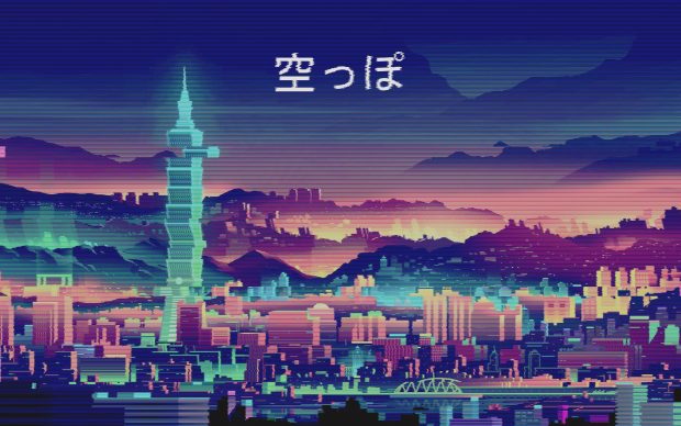 Anime Vaporwave HD Wallpaper.