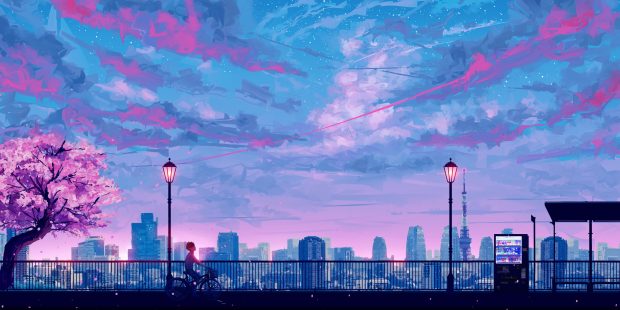 Anime Wallpaper Aesthetic HD Wallpaper Free download.